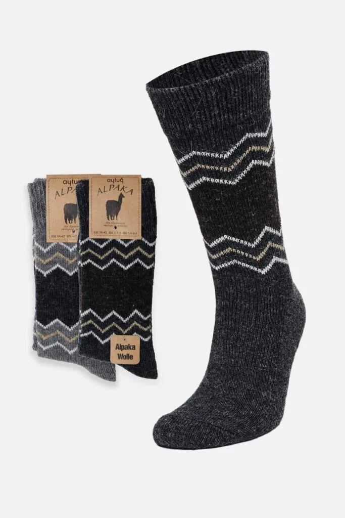Aytuğ Herren Alpaka-Socken aus Wolle 2er-Pack A3099 – Winter, atmungsaktiv, Anthrazit