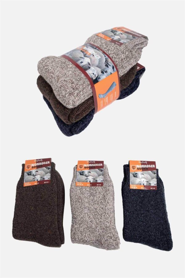 aytug-kadin-norvec-havlu-kislik-3lu-so-f708f6.jpg Aytuğ A-2038 Damen Winter-Haussocken 3 er-Pack – Norweger, Wolle, frotteeweich - Bild 1