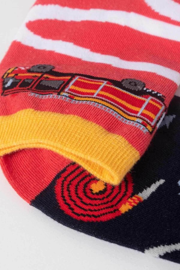 Aytuğ Unisex Baumwollsocken mit Feuerwehr-Motiv – bunt, 35–46, Geschenkbox - Bild 3