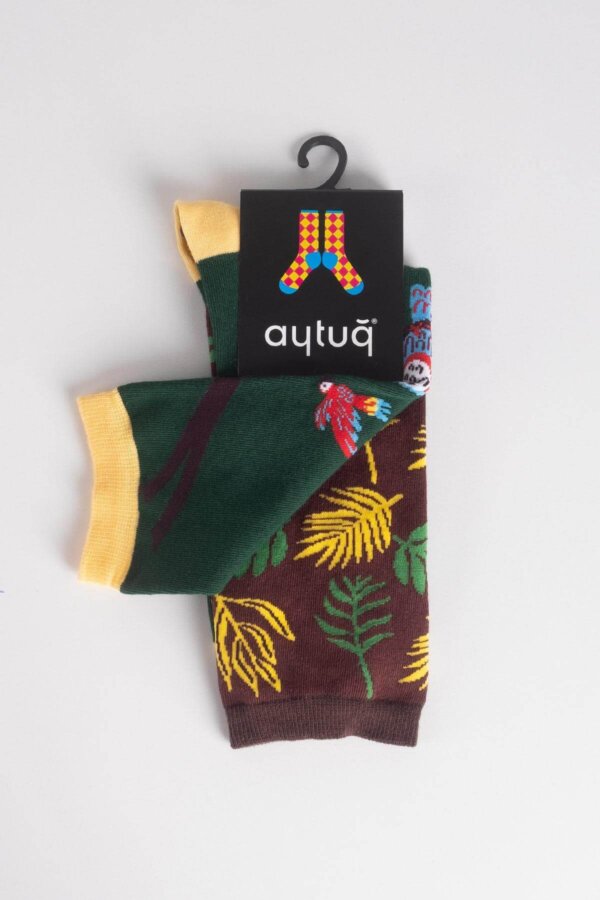 Aytuğ Unisex Baumwollsocken mit Vogelmuster – weich, atmungsaktiv, Ganzjahr - Bild 2