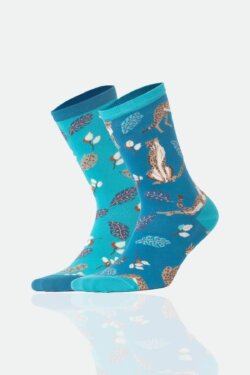 Aytuğ Unisex Baumwollsocken mit buntem Leopardenmuster - atmungsaktiv 35-46