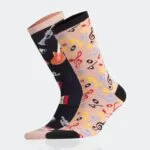 Aytuğ Unisex Baumwollsocken Musikmuster – atmungsaktiv, Gr. 35–46, Geschenkidee