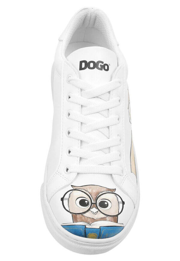 Dogo Damen Sneaker aus Vegan-Leder weiß Wise Owl – atmungsaktiv & rutschfest - Bild 7