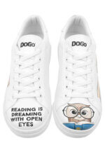 Dogo Damen Sneaker aus Vegan-Leder weiß Wise Owl – atmungsaktiv & rutschfest - Bild 2