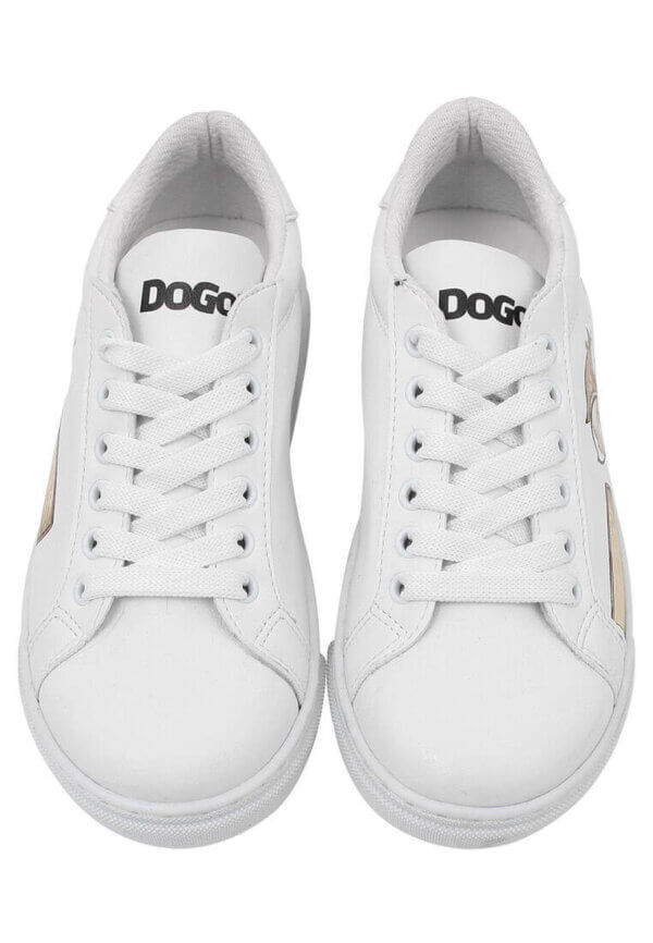 Dogo Unisex Kindersneaker vegan weiß mit Wise Owl-Print – rutschfest 28–35 - Bild 8