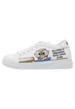 Dogo Unisex Kindersneaker vegan weiß mit Wise Owl-Print – rutschfest 28–35 - Bild 3