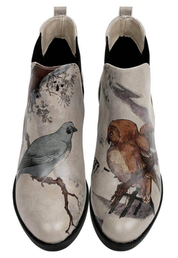 Dogo Damen Stiefeletten veganes Leder Beige – Chatting on a Branch, rutschfest - Bild 2