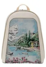 Dogo Tidy Bag Damenrucksack aus veganem Kunstleder, Creme, Lago-di-Como