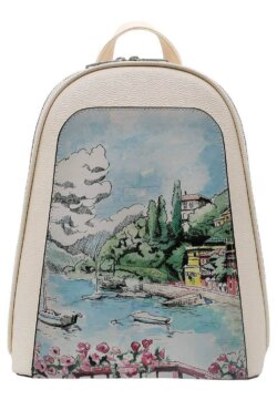 Dogo Tidy Bag Damenrucksack aus veganem Kunstleder, Creme, Lago-di-Como