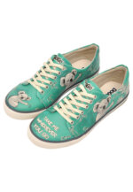 DOGO Damen-Sneaker veganes Leder grün – Koala Hug, handgefertigt & rutschfest