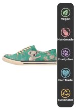 DOGO Damen-Sneaker veganes Leder grün – Koala Hug, handgefertigt & rutschfest - Bild 5