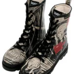 Vegane Lederstiefel Der Schrei – DOGO x Edvard Munch, schwarz, Reißverschluss