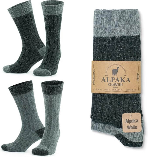 Aytuğ Thermo-Socken 2 er-Pack Alpakawolle – warm, atmungsaktiv, rutschfest - Bild 2
